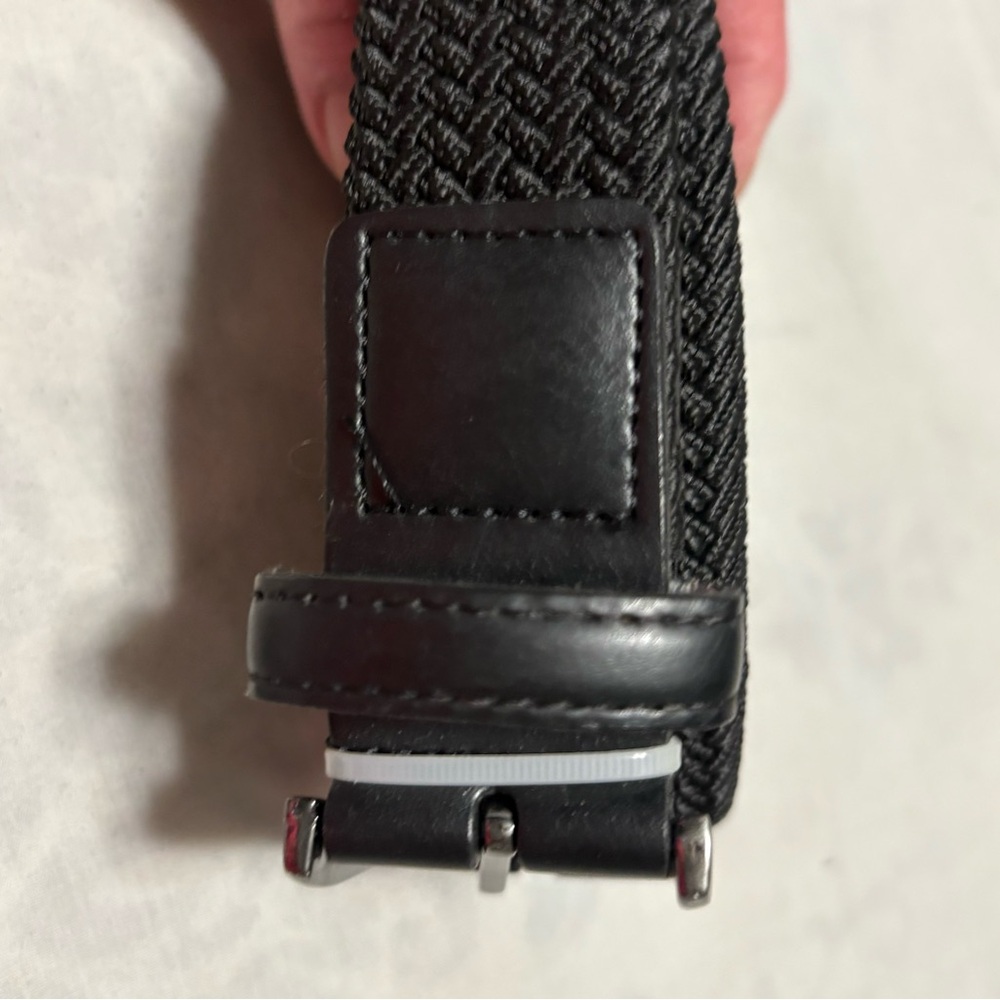 Black Woven Leather Belt